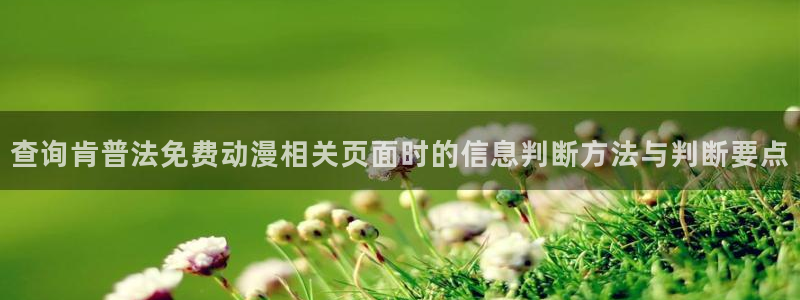 搜索动漫:查询肯普法免费动漫相关页面时的信息判断方法与判断要点